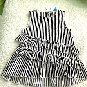 NWT Mayoral Girls (12) Top Navy White Stripe